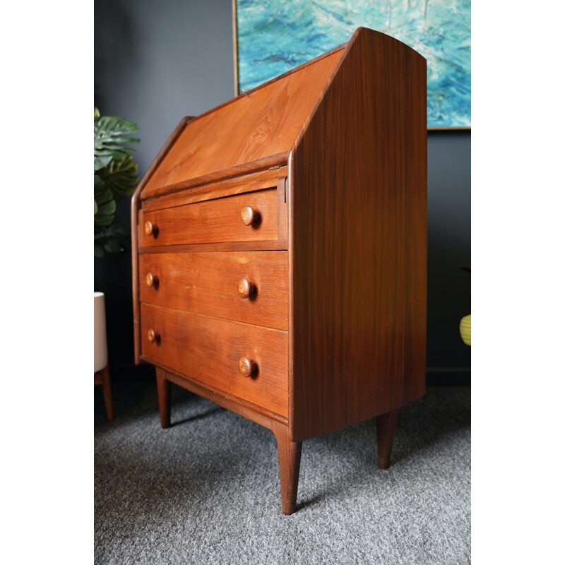 Mid century Danish teak Slope-front writing desk, 1960s