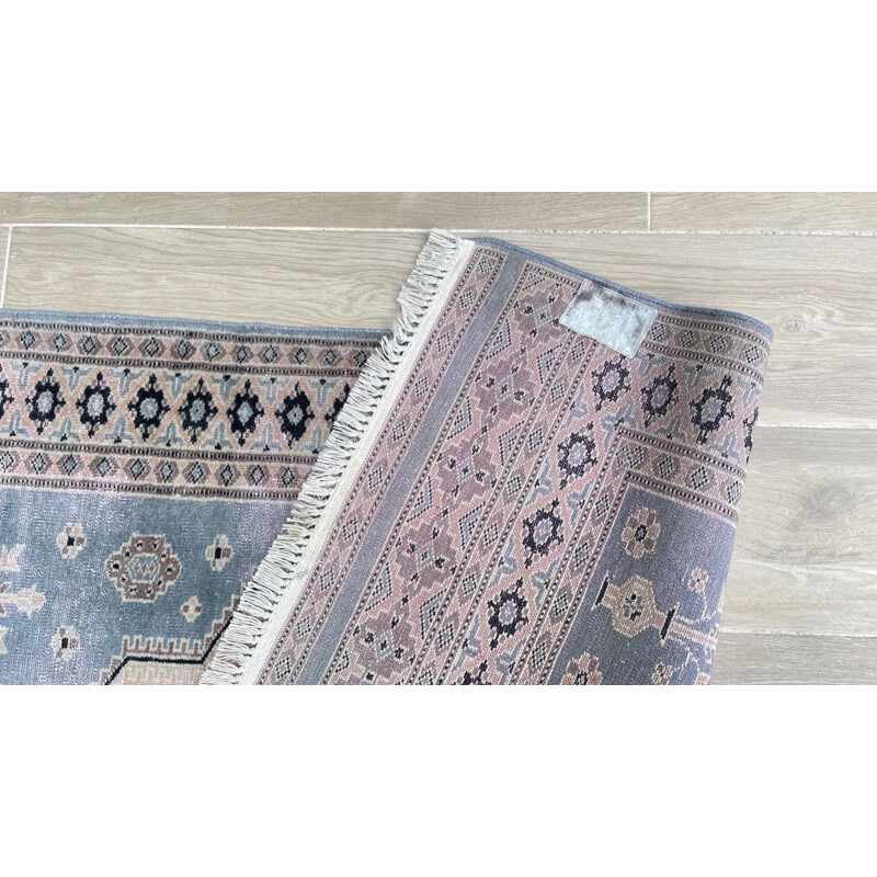 Vintage blue-gray Oriental rug, Pakistan