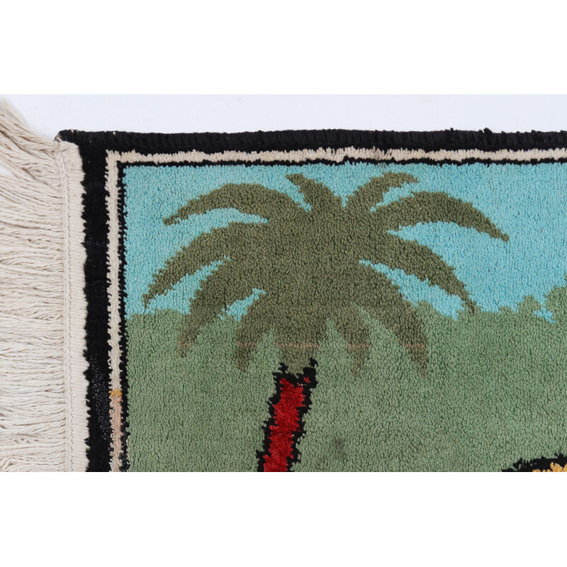 Vintage rug of Tintin in africa