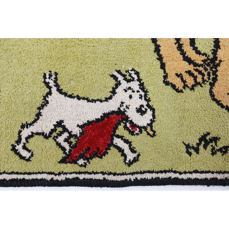 Vintage-Teppich aus Tintin en Afrique