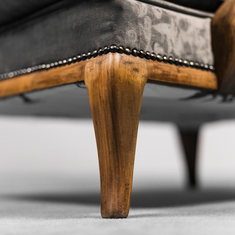 Paire de fauteuils vintage en bois et velours de Paolo Buffa, 1950