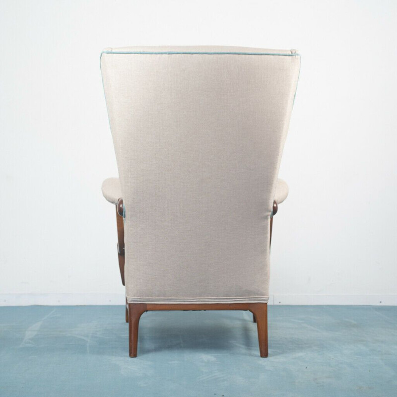 Paar vintage stoffen fauteuils van Paolo Buffa, 1950