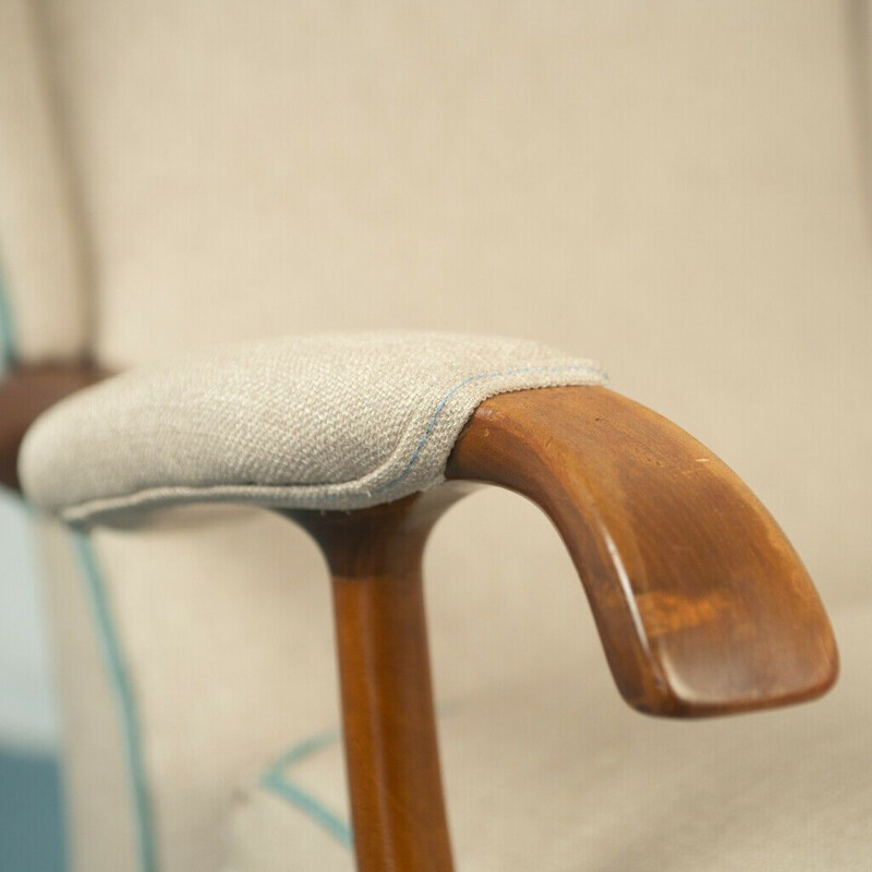 Paar vintage stoffen fauteuils van Paolo Buffa, 1950