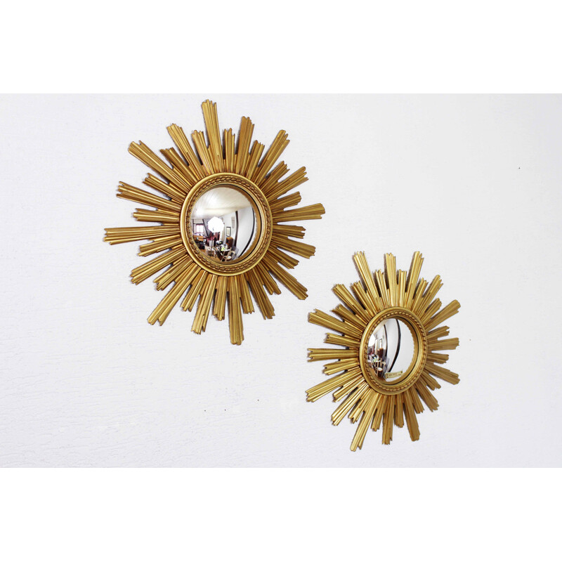 Pair of vintage resin sun mirrors, 1970-1980