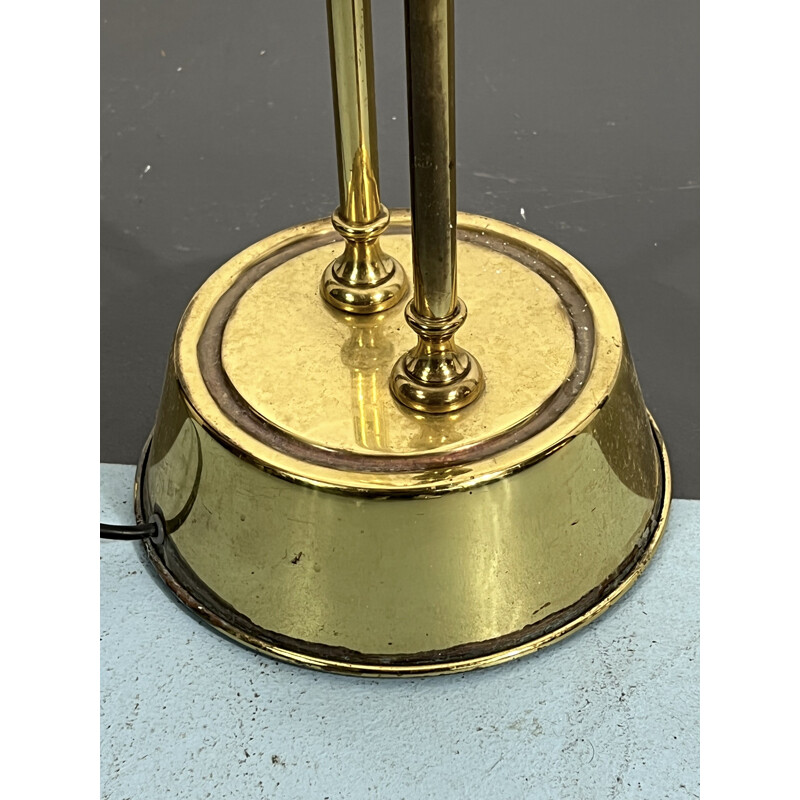 Adjustable vintage floor lamp in solid brass, Italy 1970