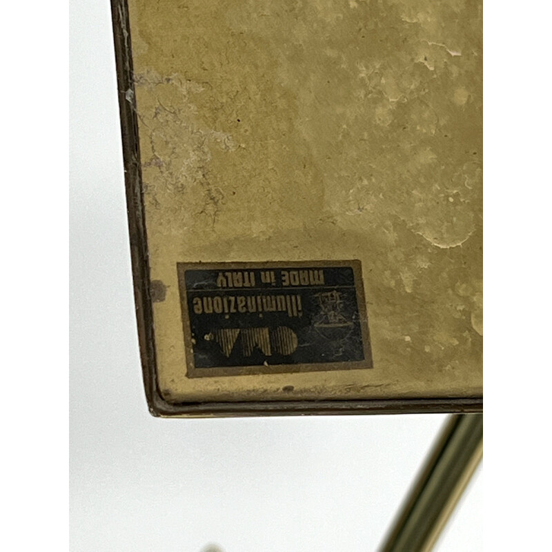 Adjustable vintage floor lamp in solid brass, Italy 1970
