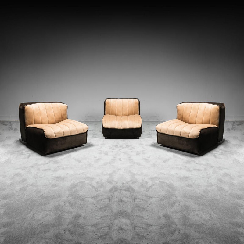 Set of 3 vintage modular armchairs by Tito Agnoli for Arflex, 1970s