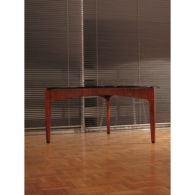Christian Linneberg rosewood and glass coffee table, Sven ELLEKAER - 1960s
