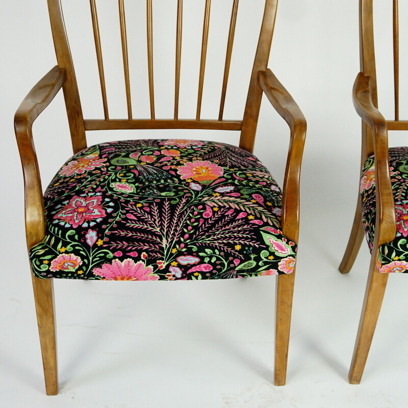 Pair of Austrian mid century dining chairs by Oswald Haerdtl, 1950s