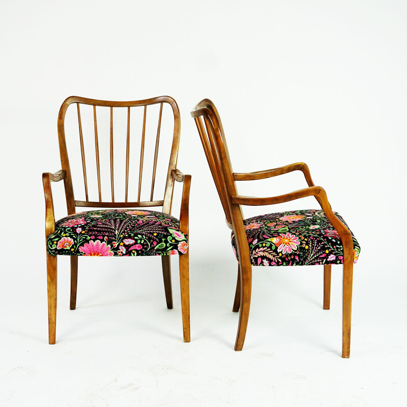 Pair of Austrian mid century dining chairs by Oswald Haerdtl, 1950s