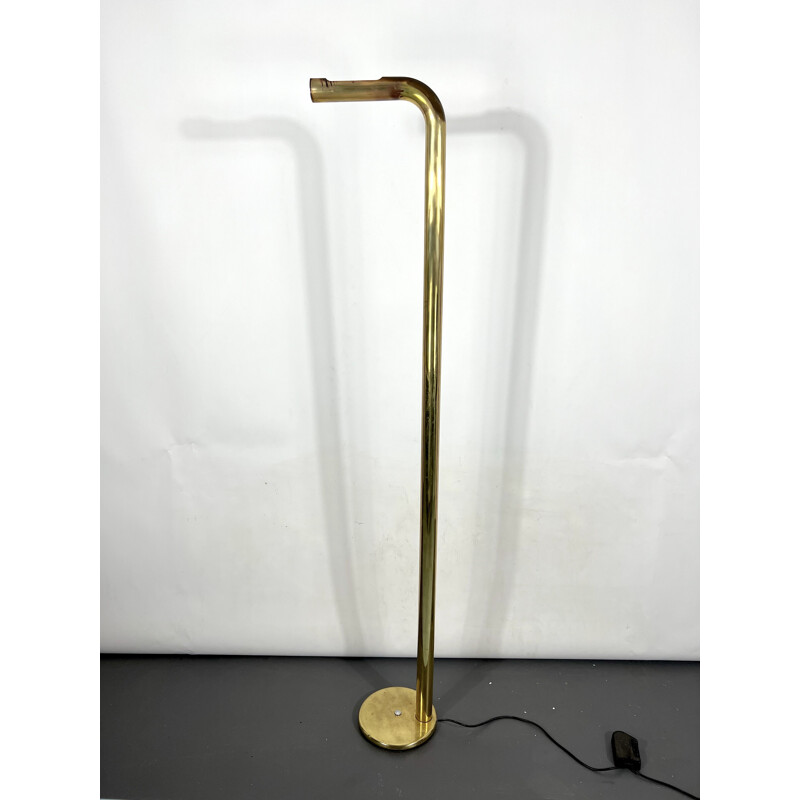 Vintage brass tube floor lamp, Italy 1970