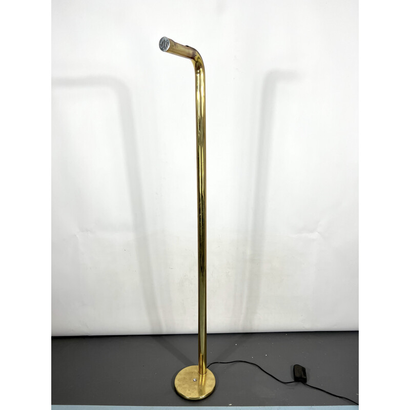 Vintage brass tube floor lamp, Italy 1970