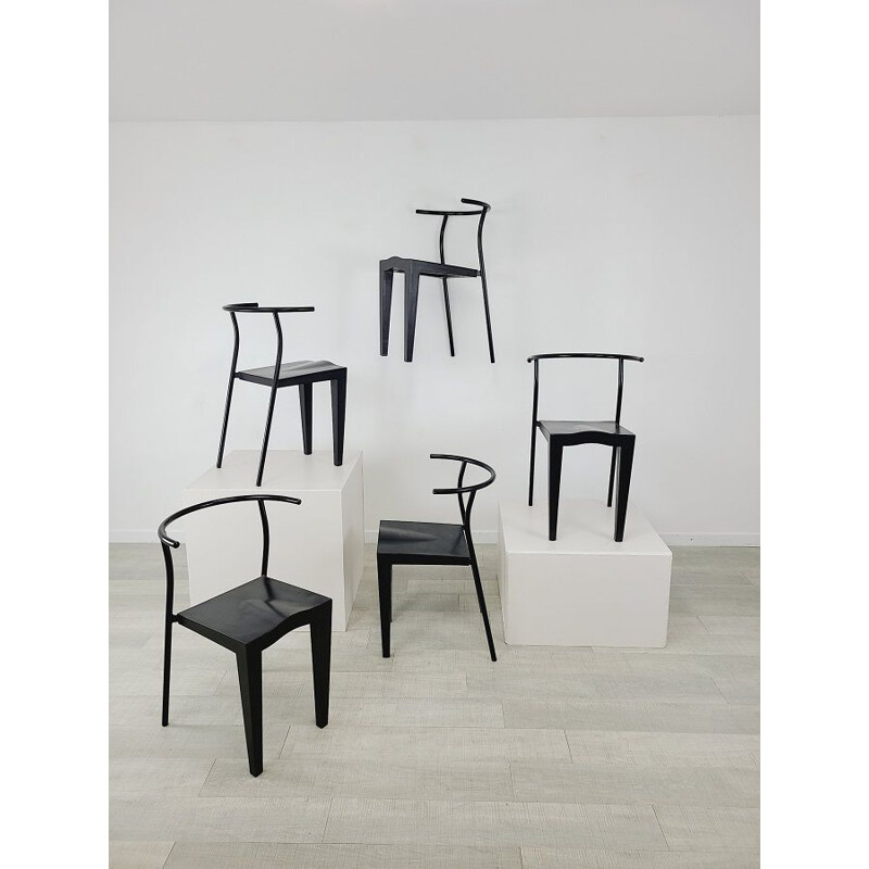 Conjunto de 5 sillas icónicas vintage Dr Glob de Philippe Stark para Kartell, 1990