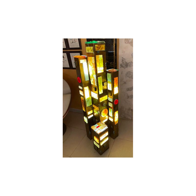 Vintage Murano glass Poliarte floor lamp for Longobard, 1980s