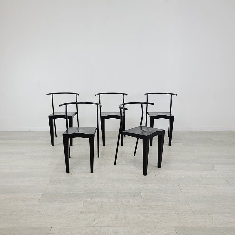 Conjunto de 5 sillas icónicas vintage Dr Glob de Philippe Stark para Kartell, 1990