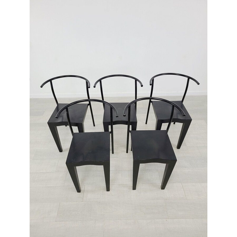 Lot de 5 chaises iconiques vintage Dr Glob par Philippe Stark pour Kartell, 1990