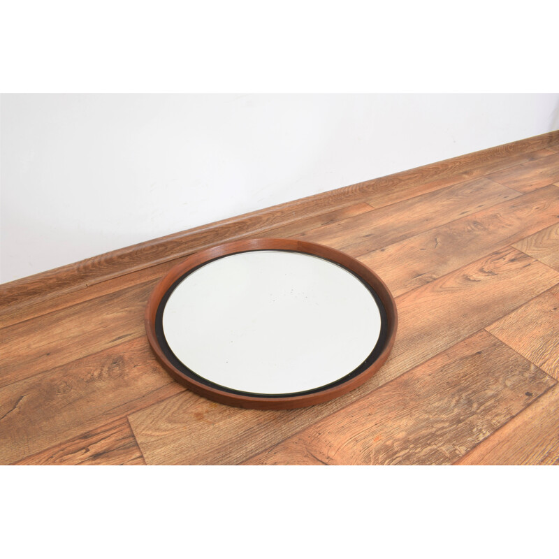 Vintage teak mirror by Uno and Östen Kristiansson for Luxus, Sweden 1950