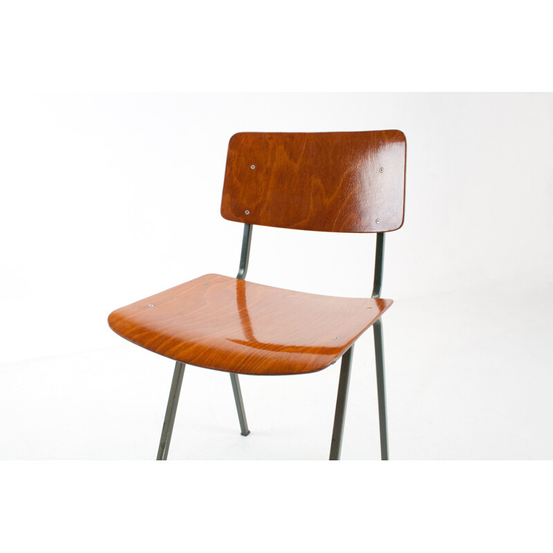 Suite de 4 chaises d'école Marko néerlandaises - 1960