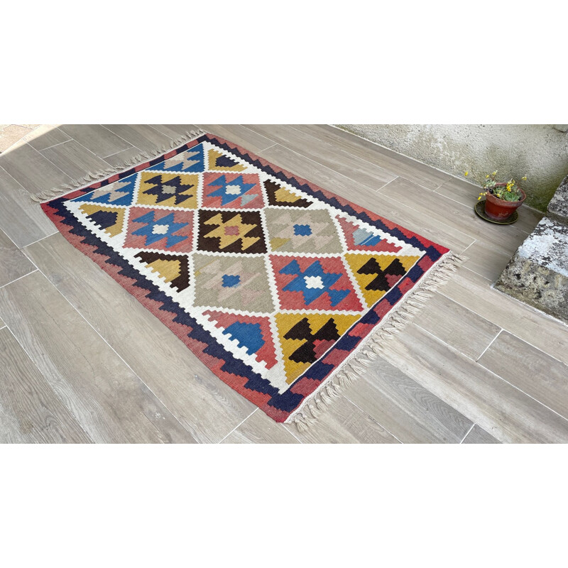 Tapete Vintage Kilim em pura lã