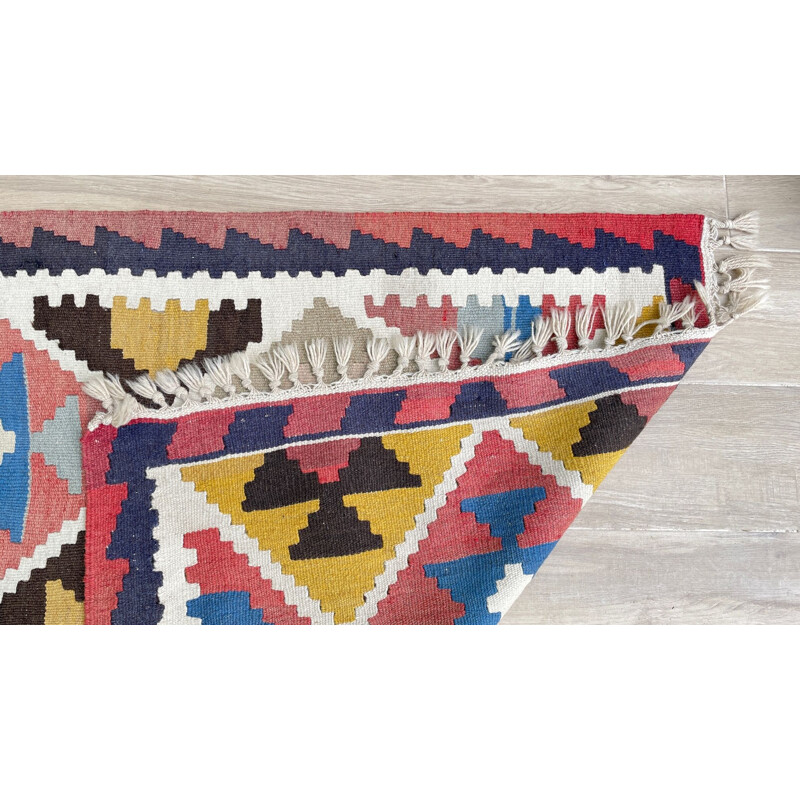Vintage kelim tapijt van zuivere wol