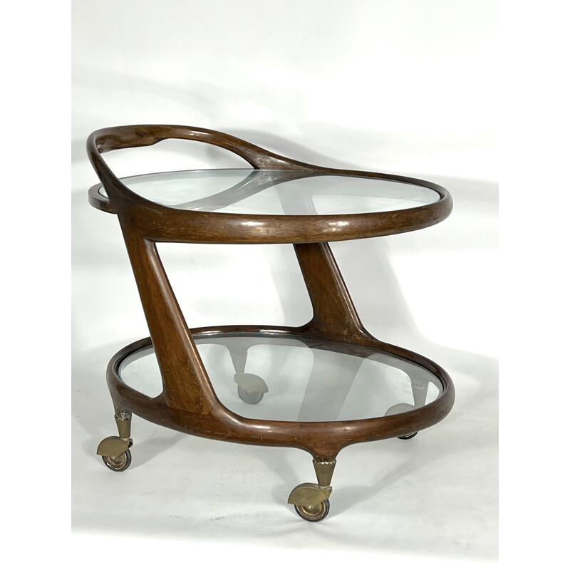 Mid-century Italian round bar trolley by Cesare Lacca, 1950s