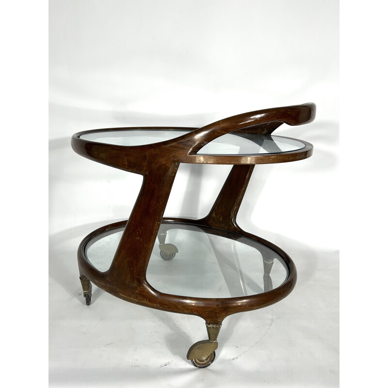 Mid-century Italian round bar trolley by Cesare Lacca, 1950s