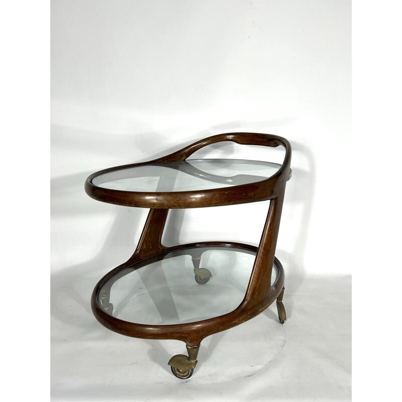 Mid-century Italian round bar trolley by Cesare Lacca, 1950s