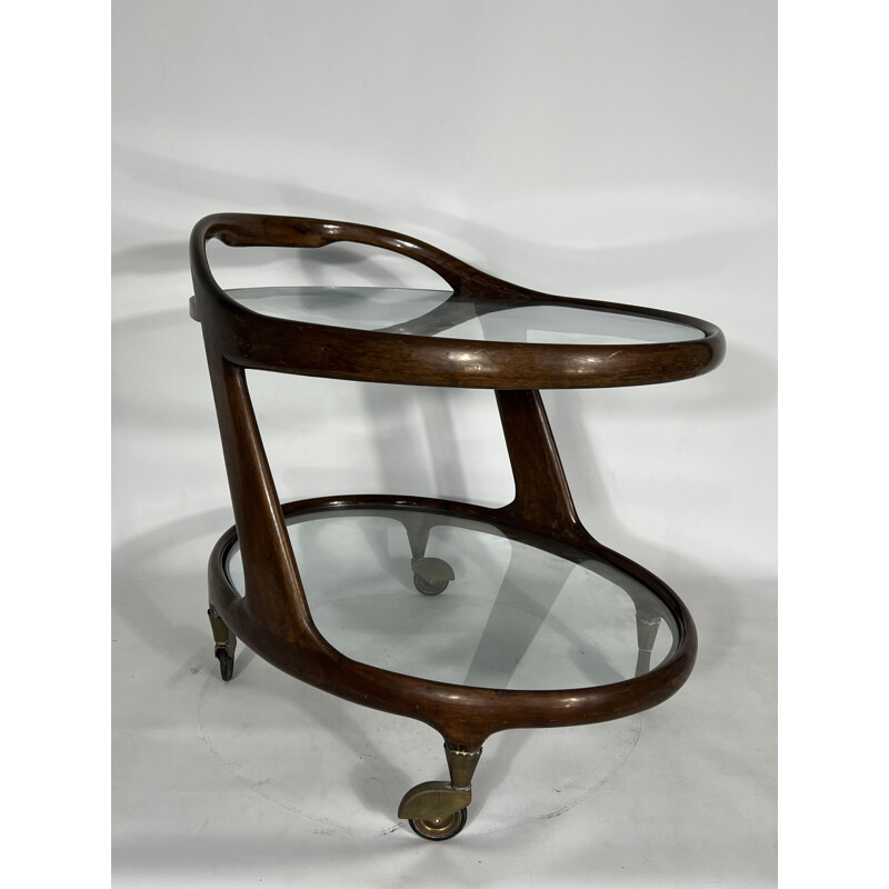 Mid-century Italian round bar trolley by Cesare Lacca, 1950s