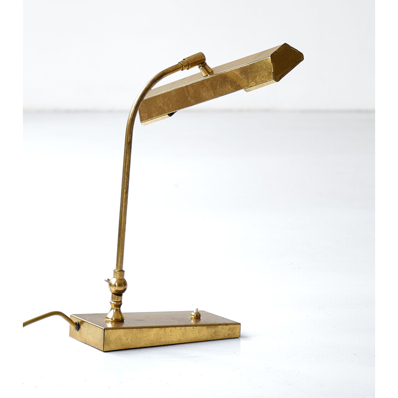 Lampe de table vintage italienne en laiton, 1950