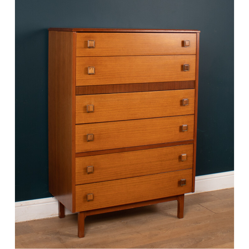 Vintage teak & afromosia chest of drawers by Homeworthy, 1960s