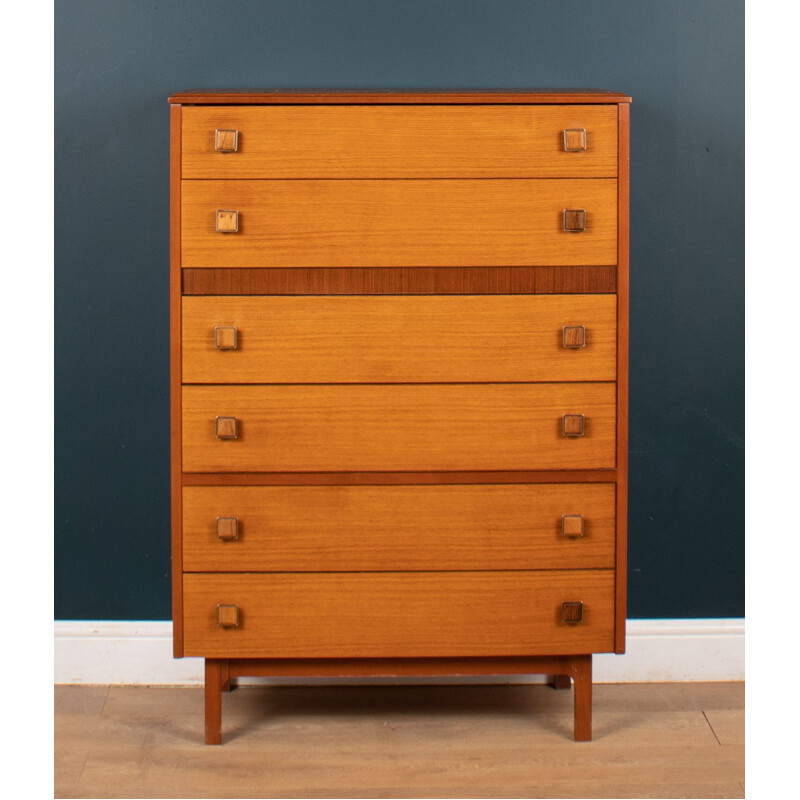 Vintage teak & afromosia chest of drawers by Homeworthy, 1960s