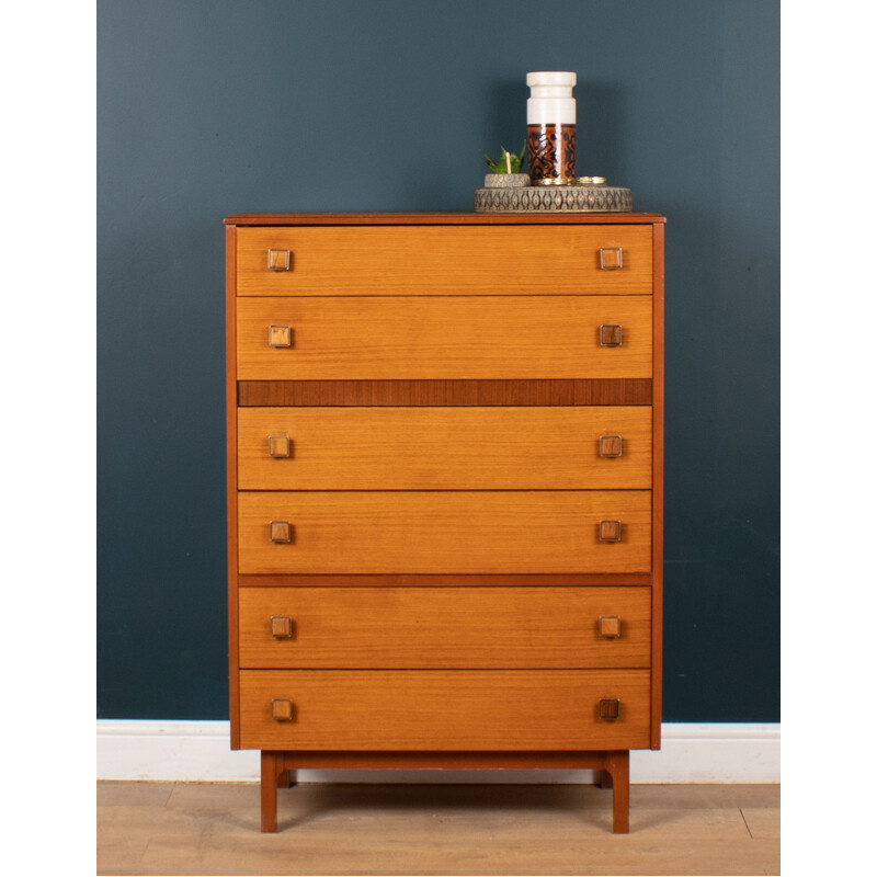 Vintage teak & afromosia chest of drawers by Homeworthy, 1960s