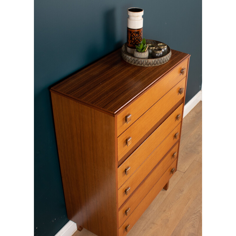 Vintage teak & afromosia chest of drawers by Homeworthy, 1960s