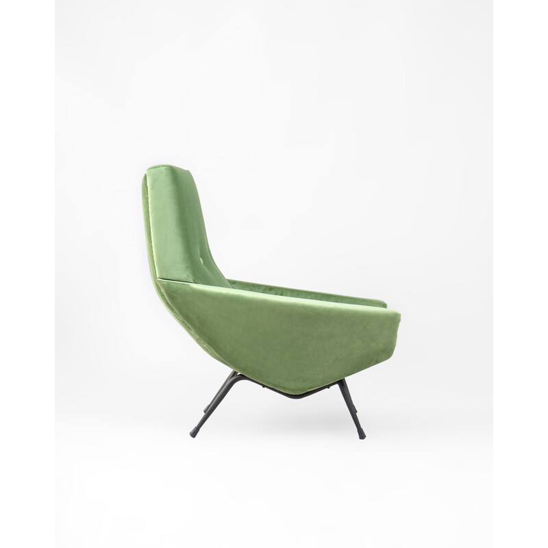 Vintage-Sessel aus grünem Samt von Guy Besnard, Frankreich 1950