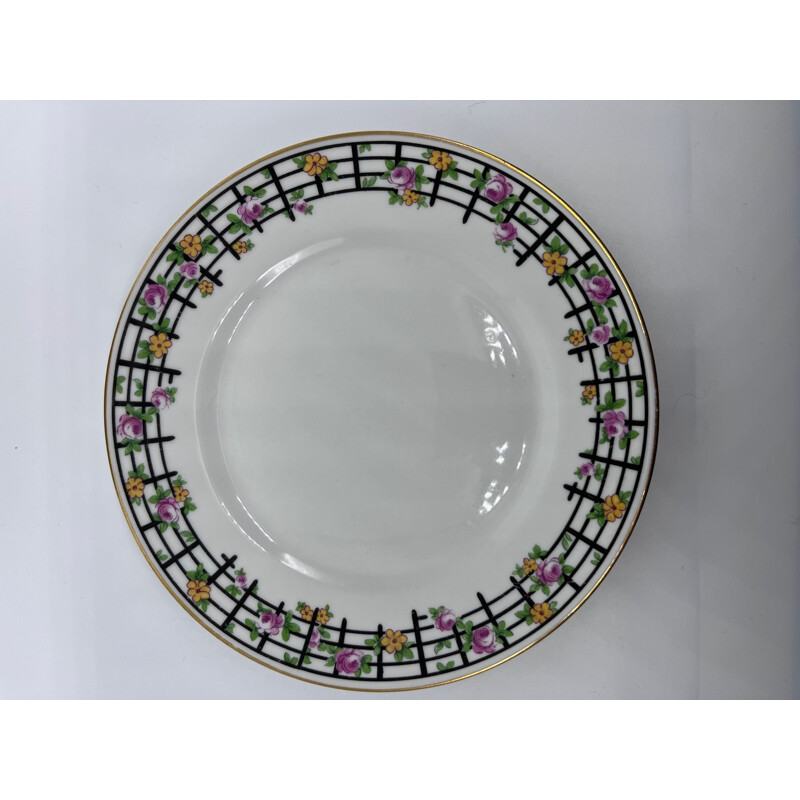 Set of 12 vintage Art Deco plates by Chabrol and Poirier, 1925