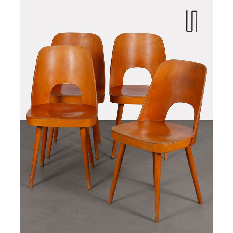 Lot de 4 chaises vintage par Oswald Haerdtl pour Ton, 1960
