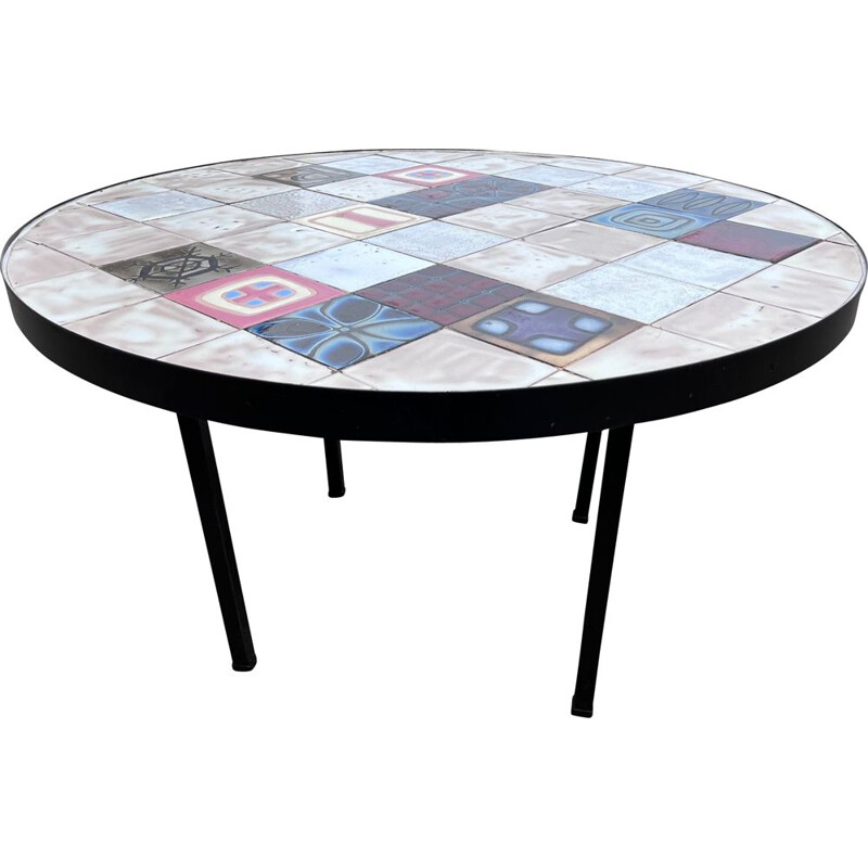 Vintage ceramic tile coffee table