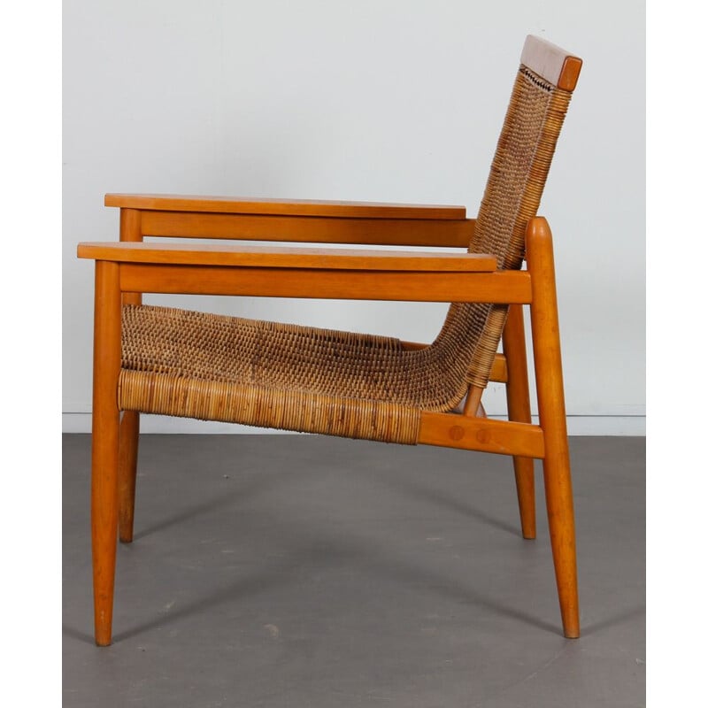Vintage wicker armchair by Uluv, 1960