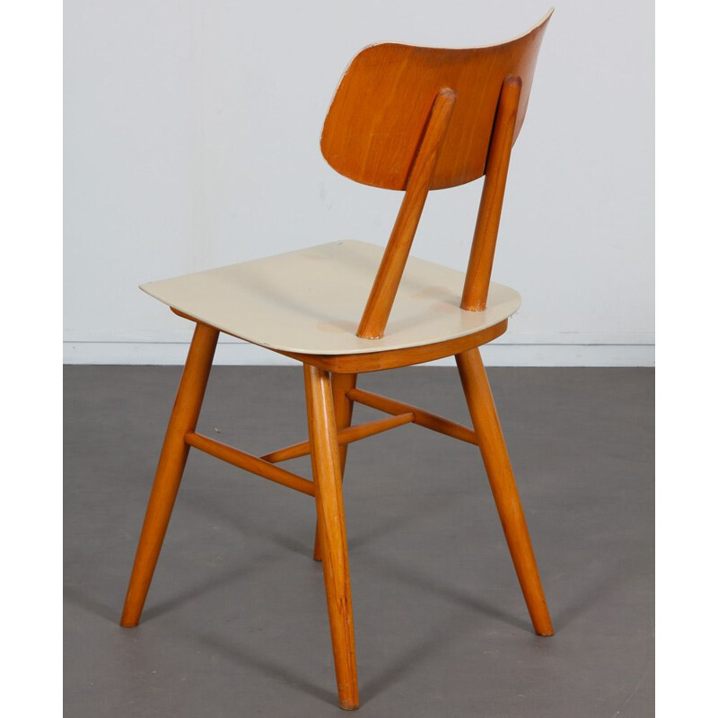 Juego de 4 sillas de madera vintage de Ton, 1960
