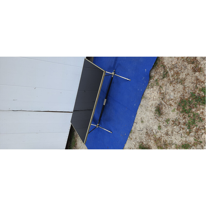 Vintage brass and black glass coffee table