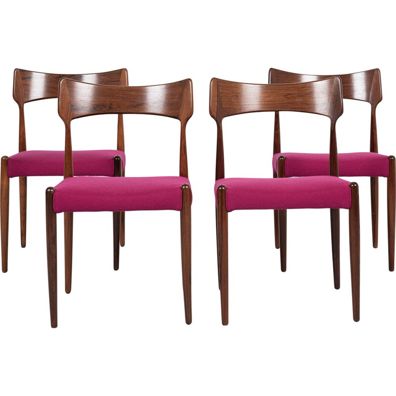 Set of 4 mid century Danish chairs in rosewood by Bernhard Pedersen & Søn, 1960s