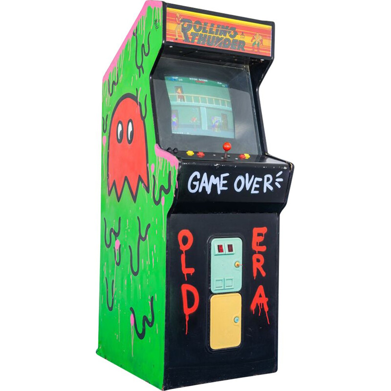 Vintage videojogo arcade "Rolling Thunder" em chiave por Gianpiero D'alssandro, 1980