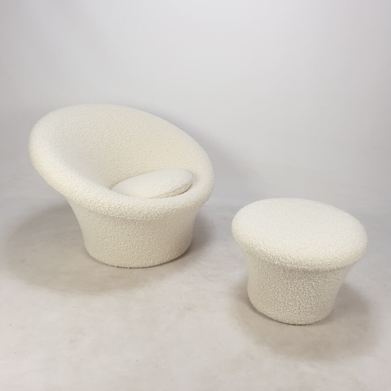 Sillón vintage con forma de seta y otomana de Pierre Paulin para Artifort, 1960