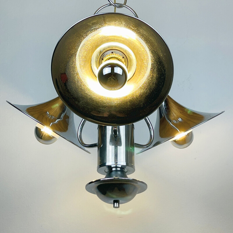 Mid-century silver pendant lamp, Italy 1970s