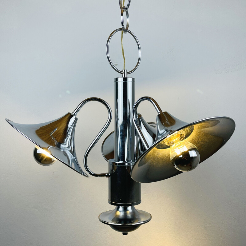 Mid-century silver pendant lamp, Italy 1970s