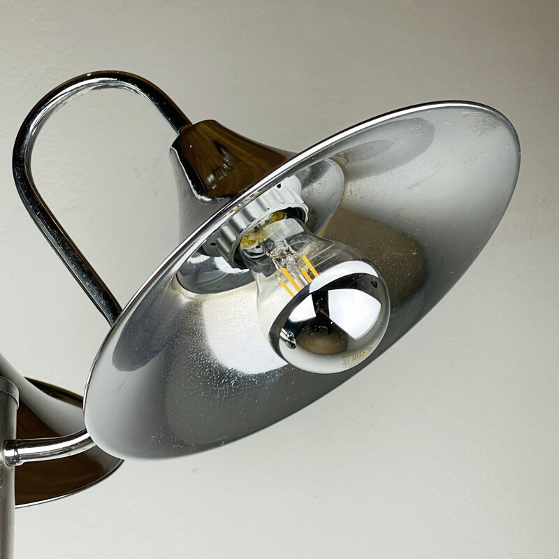Lámpara de suspensión de plata vintage, Italia 1970
