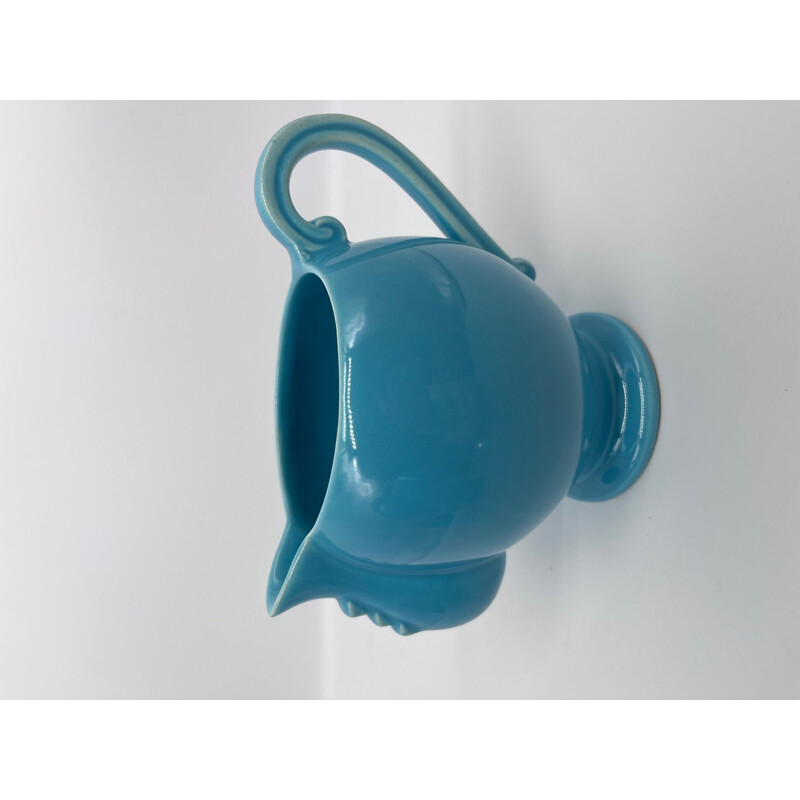 Vintage teapot with milk jug by Jean Pobery, 1930