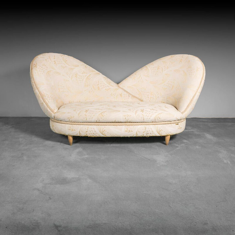 Vintage 2-seater fabric sofa, 1950s