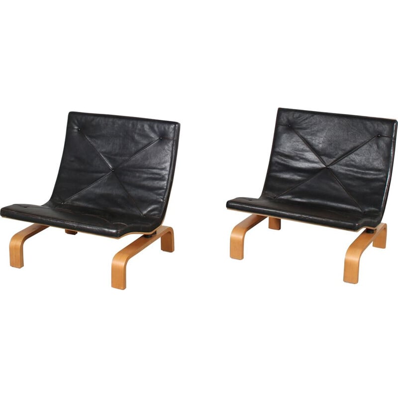 Pair of vintage "Pk27" armchairs by Poul Kjaerholm for Kold Christensen, Denmark 1970