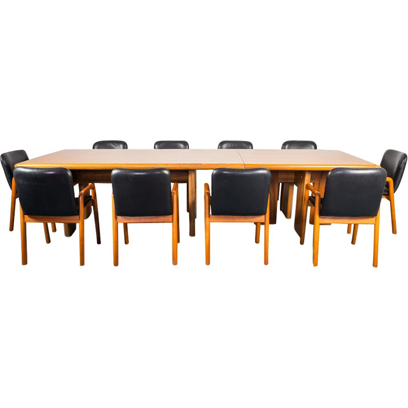 Mesa de reunião em madeira Vintage, 1970